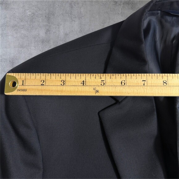 BROOKS BROTHERS Mens 46L Navy Wool Blazer Sport Coat 2 Button Single Vent Jacket - Picture 7 of 16
